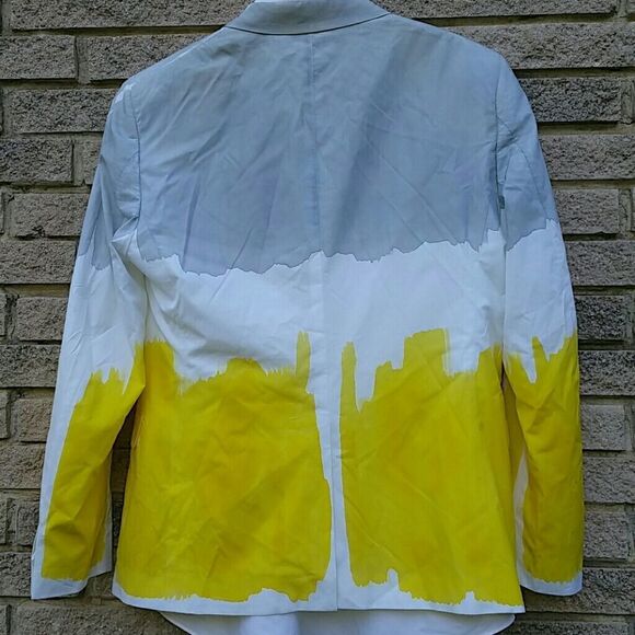 Salvatore Ferragamo men 42R Gray, White, and Yellow Blazer sport coat in… - Picture 7 of 8